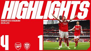 HIGHLIGHTS  Arsenal vs Leeds United 41  Jesus 2 White and Xhaka [upl. by Asseret764]