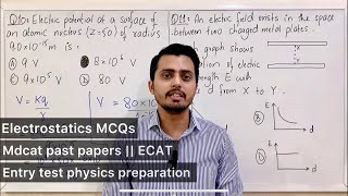 Electrostatics Mcqs  Mdcat past papers  ECAT  Entry Test physics [upl. by Hsetirp947]