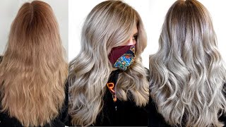 SMOKEY PLATINUM BLONDE  LivedIn Hair Color Tutorial  Redken Shades EQ  Daniella Benita [upl. by Milas]