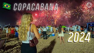 COPACABANA 2024 🇧🇷 NEW YEAR CELEBRATION — Rio de Janeiro Reveillon Brazil 【 4K UHD 】 [upl. by Blodgett]