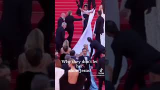 Cannes Film Festival Blocks Jesus dress from Massiel Taveras [upl. by Nimzaj234]