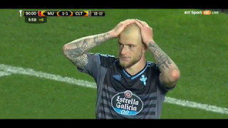 John Guidetti SHOCKING LAST SECOND MISS SLOW MOTION Man United vs Celta Vigo 12 may [upl. by Frazier]