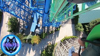 Aftershock roller coaster Silverwood HD front row POV [upl. by Ledua]