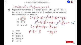 Resolución Modelo Matemática PDT admisión 2022  invierno 2023 ÁLGEBRA Y FUNCIONESDEMRE P 1325 [upl. by Assyla]