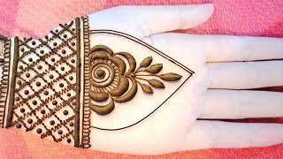 Hatheli mehandi ka saral design  New Flower mehndi designs  iji mehandi ka design [upl. by Chip]