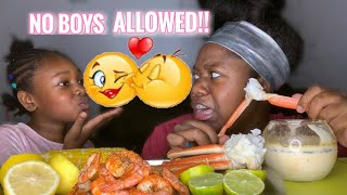 A BOY KISSED HER ON HER CHEEK SEAFOOD BOIL MUKBANG EATING SHOW [upl. by Trelu]