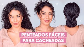 3 PENTEADOS FÃCEIS PRA CABELO CACHEADO E CRESPO  JULIANA LOUISE [upl. by Aicemat227]