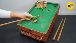 Bar billiards restoration 1933s  Pool table Restore Mercier le Champagne [upl. by Enileoj]