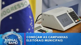 Campanha eleitoral começa nesta sexta saiba o que pode e o que está proibido  Jornal da Band [upl. by Ennayr364]