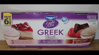 Dannon Light amp Fit Strawberry Cheesecake and Raspberry Chocolate Review [upl. by Aleafar402]