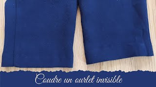 COMMENT coudre un ourlet de pantalon invisible  sans machine à coudre 🧵 [upl. by Kermie]