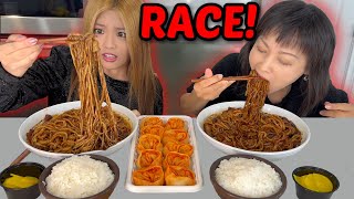 BLACK BEAN NOODLE RACE FULL WEEK OF EATING VLOG [upl. by Ahsinod]