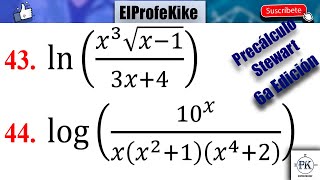 EXPANDIR EXPRESIONES LOGARÍTMICAS SOLUCIONARIO 44 EJ 43  44 PRECÁLCULO STEWART SEXTA EDICIÓN [upl. by Pebrook203]