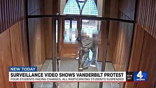 Surveillance video shows Vanderbilt protest [upl. by Elissa]