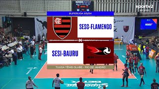 SESC FLAMENGO X SESIBAURU  SUPERLIGA FEMININA 2324 ❤❤❤AMO VÔLEI🏐🏐🏐 [upl. by Lindberg]