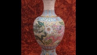 Qianlong enamel dragons vase 乾隆琺瑯彩五龍瓶 [upl. by Dranrev]