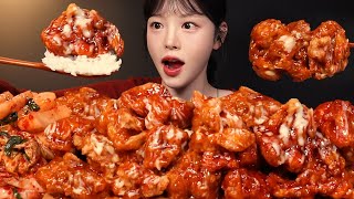 SUB달달매콤 처갓집 슈프림 양념치킨 먹방 핫슈프림에 치밥까지 먹을게요 리얼사운드 Crispy Seasoned Spicy Chicken Mukbang ASMR [upl. by Aschim]