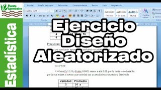 Ejercicio DISEÑO completamente ALEATORIZADO 📊 [upl. by Kela]