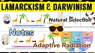 Lamarckism and Darwinism  Use amp disuse Theory Natural SelectionAdaptive Radiation 🤩😎 [upl. by Villiers]