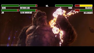 Godzilla vs Kong 2021 Hollow Earth Battle with healthbars [upl. by Llevert494]