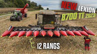 ⚠ NOUVELLE CLAAS LEXION 2023  MAÏS Grain 2022 en 12 RANGS REPLIABLE 😱🌽 [upl. by Aerdnak416]