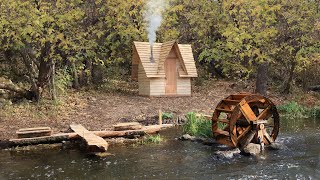 Building a Bushcraft Sawmill to Build a Log Cabin for Survival in the Wild Catch and Cook [upl. by Amias325]