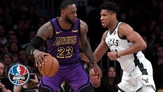 Giannis Eric Bledsoe lead Bucks to playoffclinching win vs LeBron Lakers  NBA Highlights [upl. by Airotkciv]