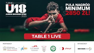 Table 1  U18 Warsaw Junior Snooker Open 2023 [upl. by Cadel]