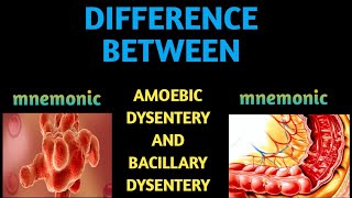 AMOEBIC DYSENTERY AND BACILLARY DYSENTERY DIFFERENCE WITH MNEMONIC [upl. by Herb989]