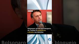 Bolsonaro afirma que bloqueio do TwitterX prejudicou a direita nas eleições política shorts [upl. by Ahsemed612]