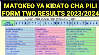 MATOKEO YA KIDATO CHA PILI 2023 FTNA RESULTS FORM TWO 202324 [upl. by Bigner]