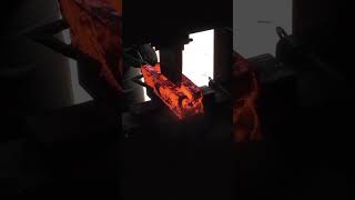 Feathering and resquaring a Damascus billet forging damascus blacksmith art custom [upl. by Adlar]