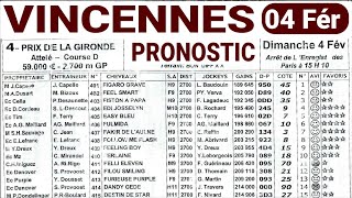 Prix De La Gironde 04 Fév Pronostic Quinté du demain VINCENNES  SOIR [upl. by Gaulin]