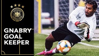 Serge Gnabry Goes Goalkeeper Crazy Saves in Training [upl. by Alleon40]