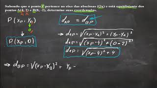 Geometria Analítica  Ponto equidistante utilizando distância entre dois pontos [upl. by Aihsenyt]