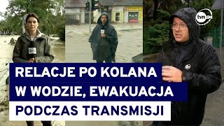 Powódź w Polsce Reporterzy TVN24 z Głuchołazów Kłodzka i Międzyrzecza Dolnego Przerwana relacja [upl. by Odrautse]