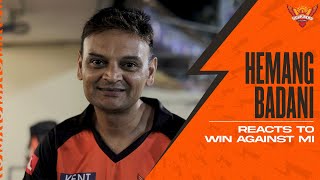 Hemang Badani reacts to win against MI  SRH  IPL 2022 [upl. by Hirz]