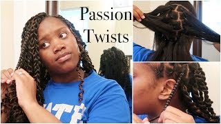 Beginner Friendly Passion Twists Short Relaxed Hair [upl. by Spears]