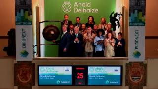 Ahold Delhaize celebrates first trading day on Euronext [upl. by Berkie]