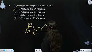 Invert sugar is an equimolar mixture of [upl. by Atilrak]