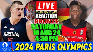 🔴LIVE Serbia vs Germany Battle for Bronze  Basketball Play by Play Reaction  2024 Paris Olympics [upl. by Elletnahs]