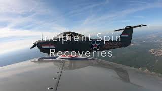 From snapflightcom Incipient Spin Recovery Compilation in a Piper p38 Tomahawk [upl. by Ynehpets]