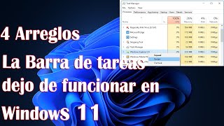 4 Arreglos La Barra de tareas dejo de funcionar en Windows 1110 [upl. by Yelyah]