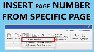 Page Numbers Starting at a Specific Page in Word 2021 [upl. by Beth]