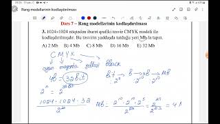 İNFORMATİKA  Rəng modellərinin kodlaşdırılması məsələ həlləri  Ülkər Əlizadə [upl. by Zanahs]