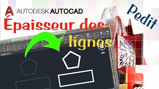 Comment utiliser Pedit command AutoCAD  modifier l épaisseur des lignes  Pedit AutoCAD [upl. by Steffane]