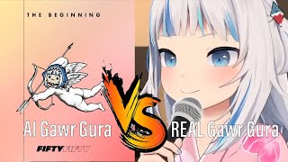 Real Gura vs AI Gura Singing Cupid  Gawr Gura Comparison Synced [upl. by Ruamaj996]