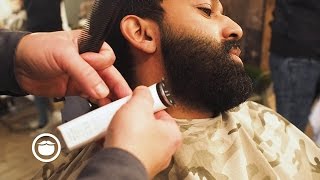 Beard Trim Shaped like Carlos Costas  Cut and Grind [upl. by Hepsoj]