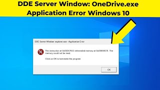 DDE Server Window Onedriveexe Application Error in Windows 10  11  How To Fix it [upl. by Remo]