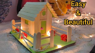 How To Make Ice Cream Stick House Without Glue Gun [upl. by Dina86]